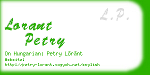lorant petry business card